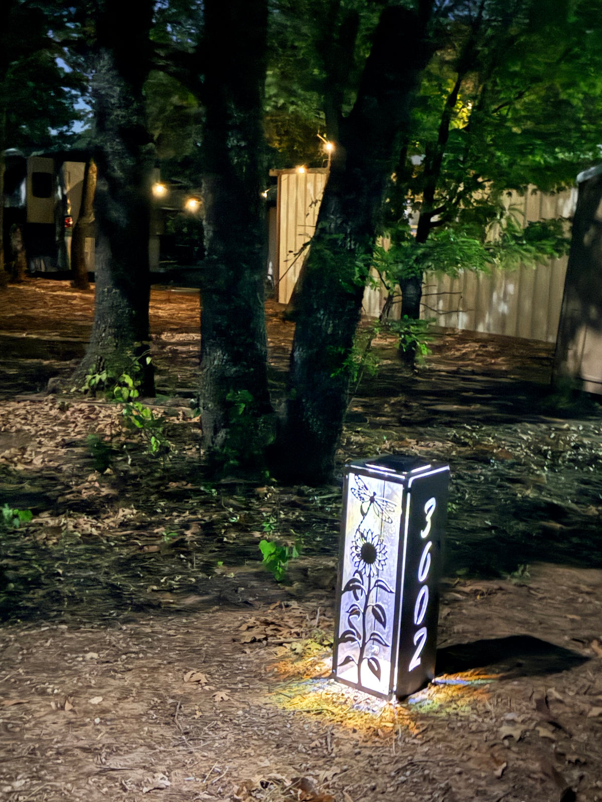 24” Solar Light Pillar with Address